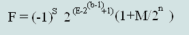 Formula normalized numbers IEEE754 